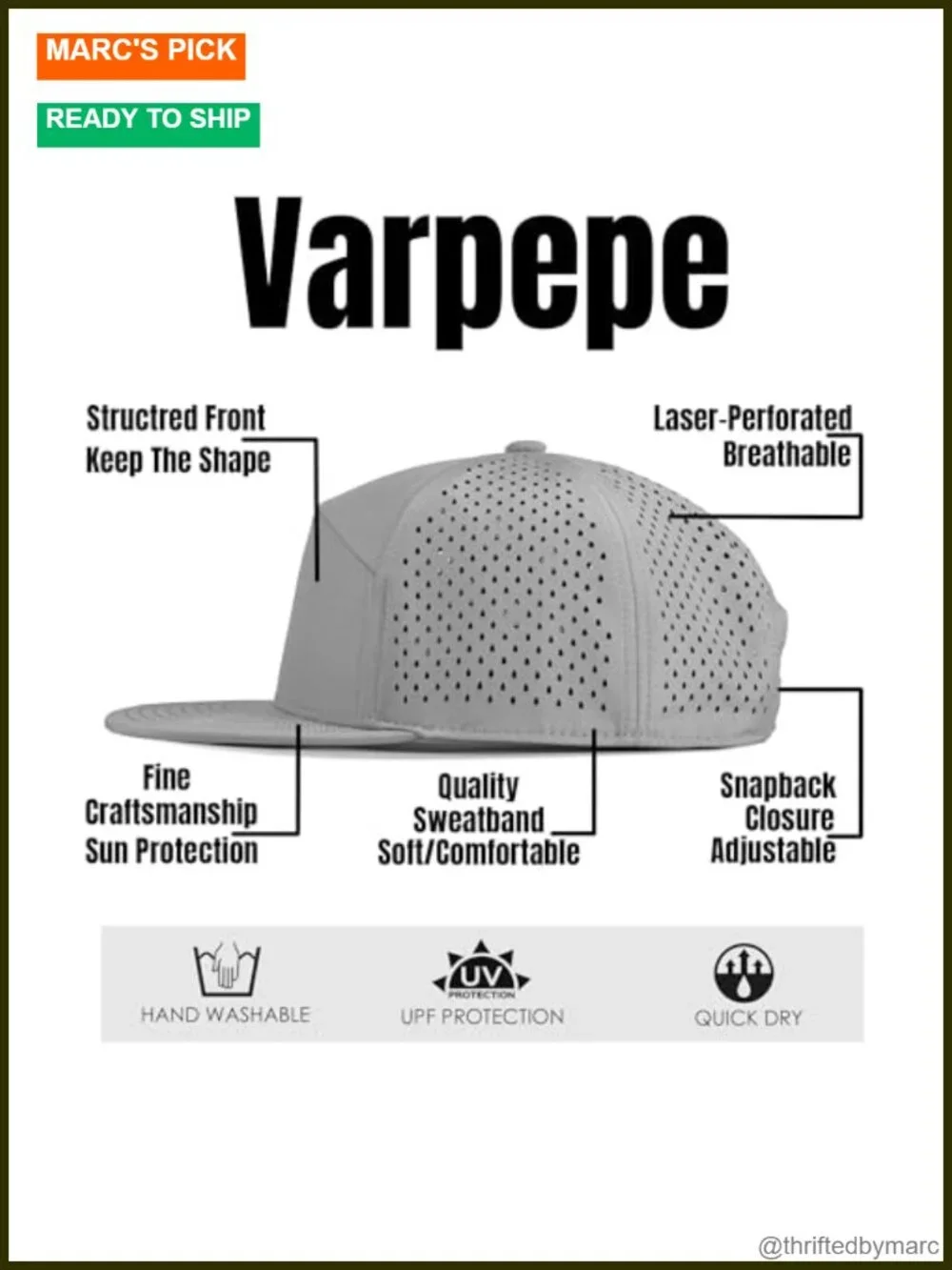 Performance Snapback Hat Flat Bill Cap Golf Running Workout Unisex